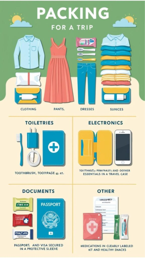 Traveller rolling clothes into a compression packing cube for a carry-on suitcase