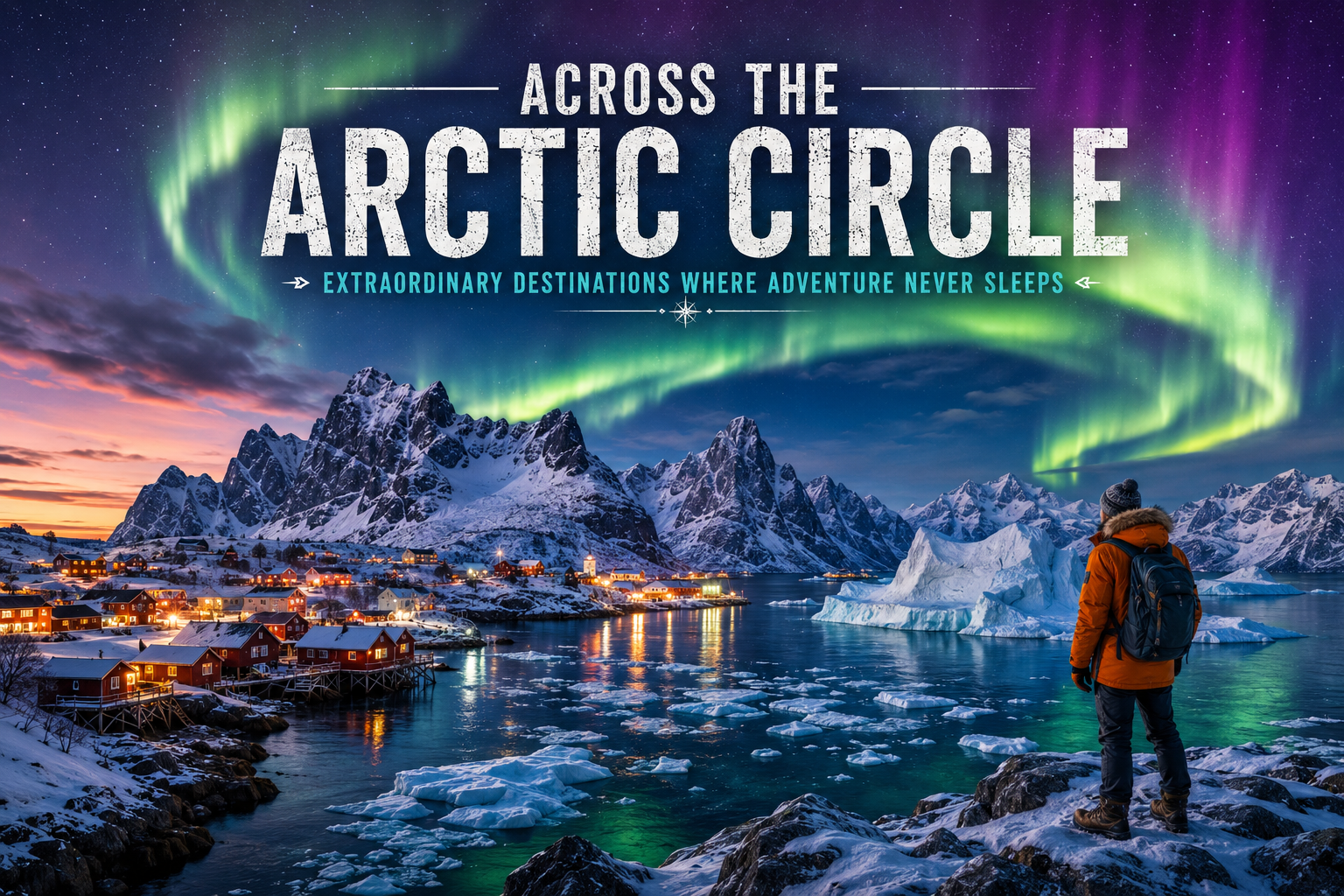 Arctic Circle travel overlooking the Lofoten Islands in Norway