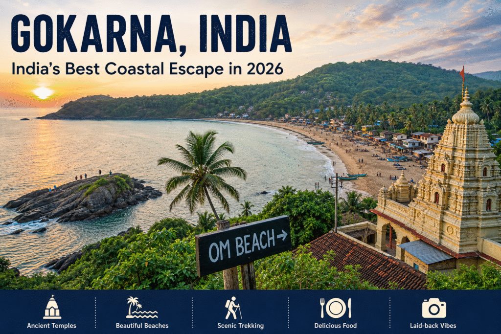 Gokarna India beach and coastal landscape at sunset