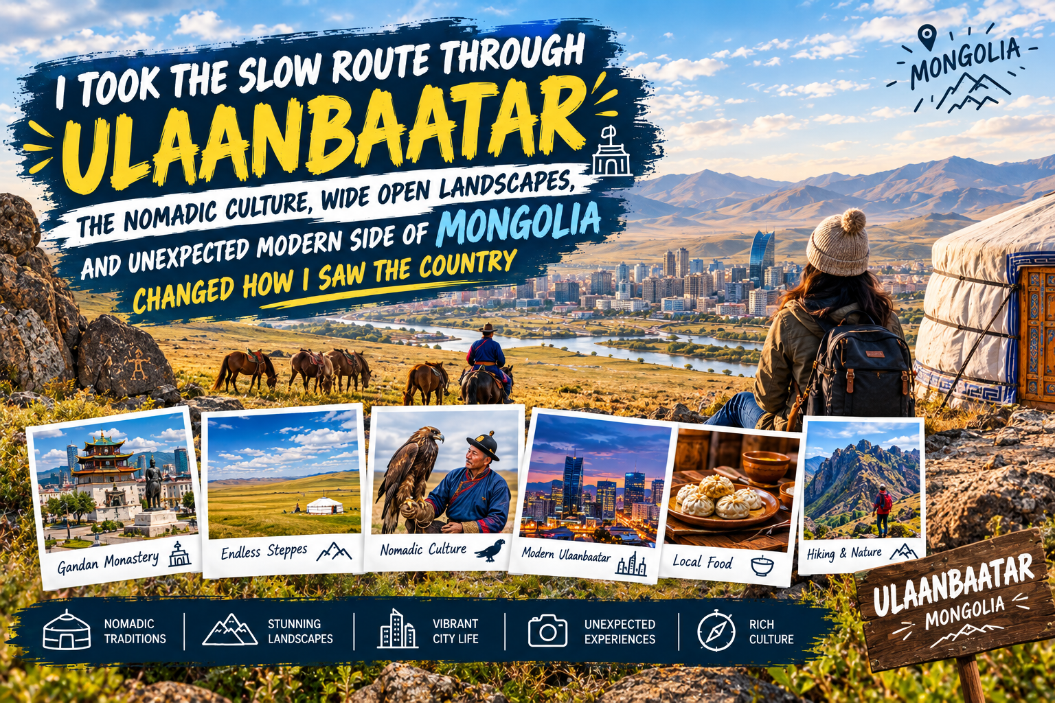 Ulaanbaatar travel guide to Mongolia's nomadic culture and steppe landscapes