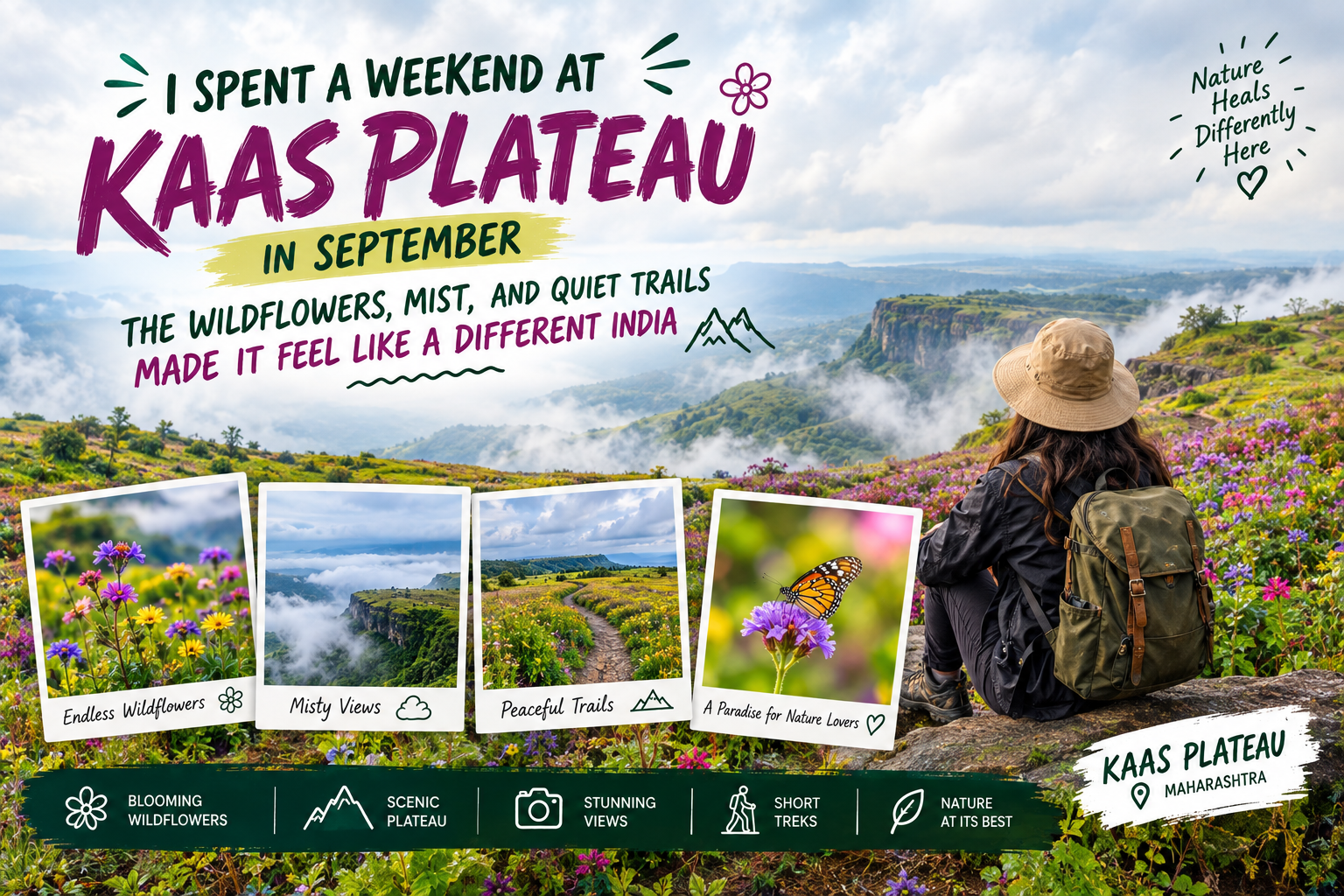 I Spent a Weekend at Kaas Plateau in September—The Wildflowers, Mist, and Quiet Trails Made It Feel Like a Different India