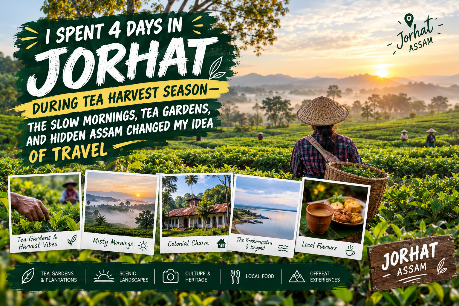 I Spent 4 Days in Jorhat During Tea Harvest Season—The Slow Mornings, Tea Gardens, and Hidden Assam Changed My Idea of Travel