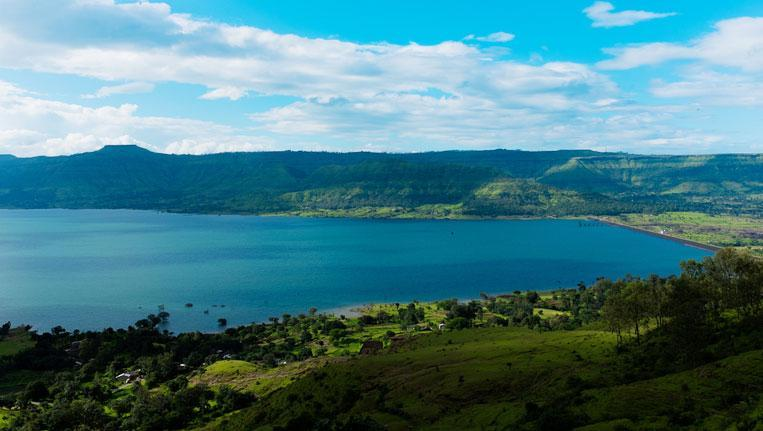 Kaas Lake surrounded by green Western Ghats hills