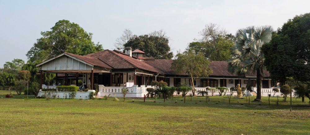 Heritage tea planter bungalow surrounded by tea gardens in Jorhat Assam