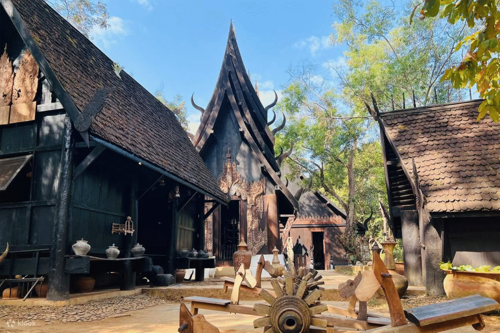 Black House Baan Dam Museum Chiang Rai dark wooden buildings and artistic decor